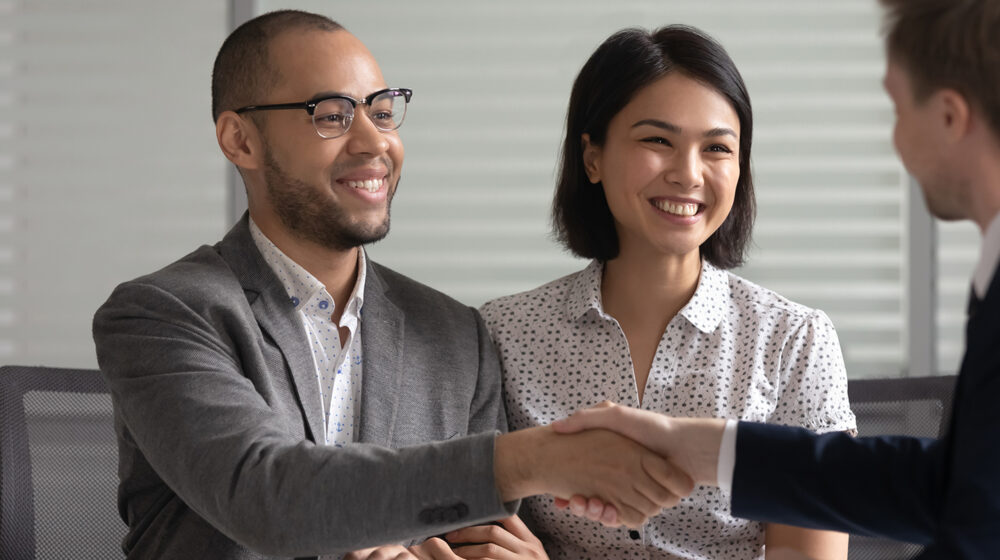 Woman and Man with Financial Advisor