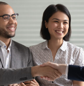 Woman and Man with Financial Advisor