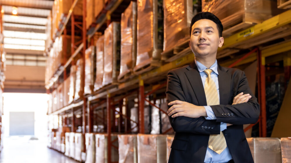 Man inside of a warehouse