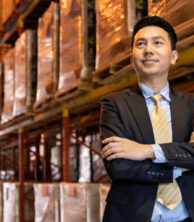 Man inside of a warehouse