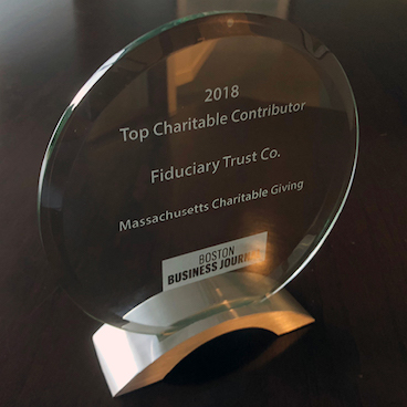 2018 BBJ Top Charitable Contributor Award - Fiduciary Trust
