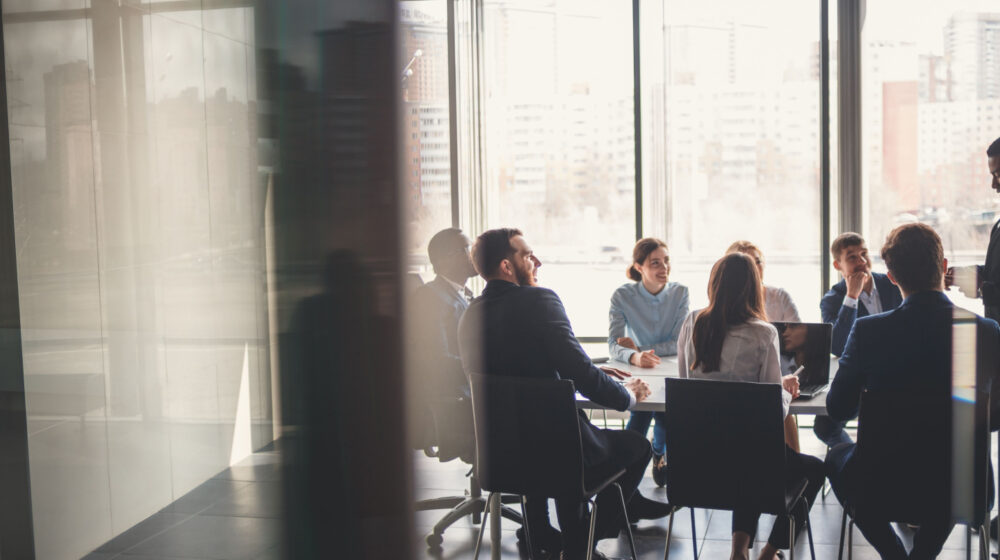 Business meeting in a conference room