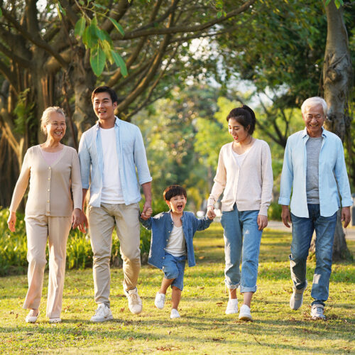 Family walking