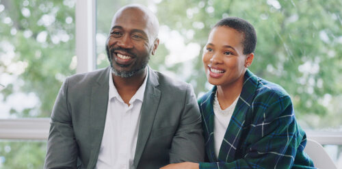 Couple talking with Advisor